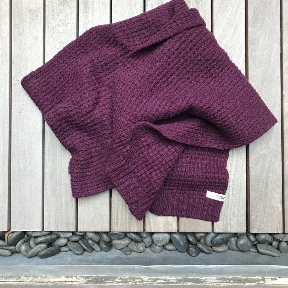 WILFRED FREE Purple Wool/Alpacha Blend Knit Scarf